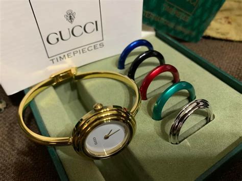 gucci watch white bezel|authentic Gucci bezel watch.